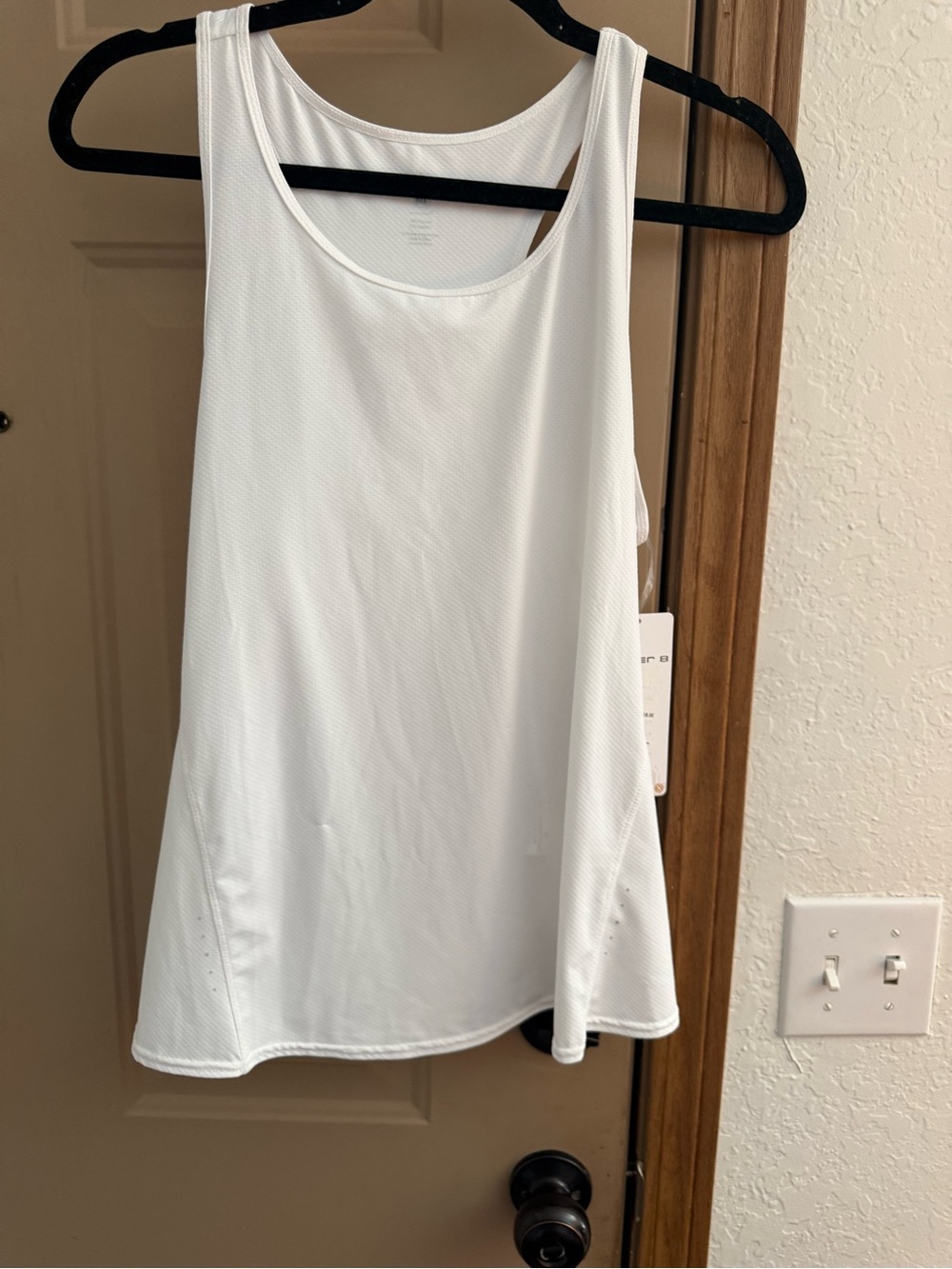 Layer 8 White Scoop Neck Athletic Tank
